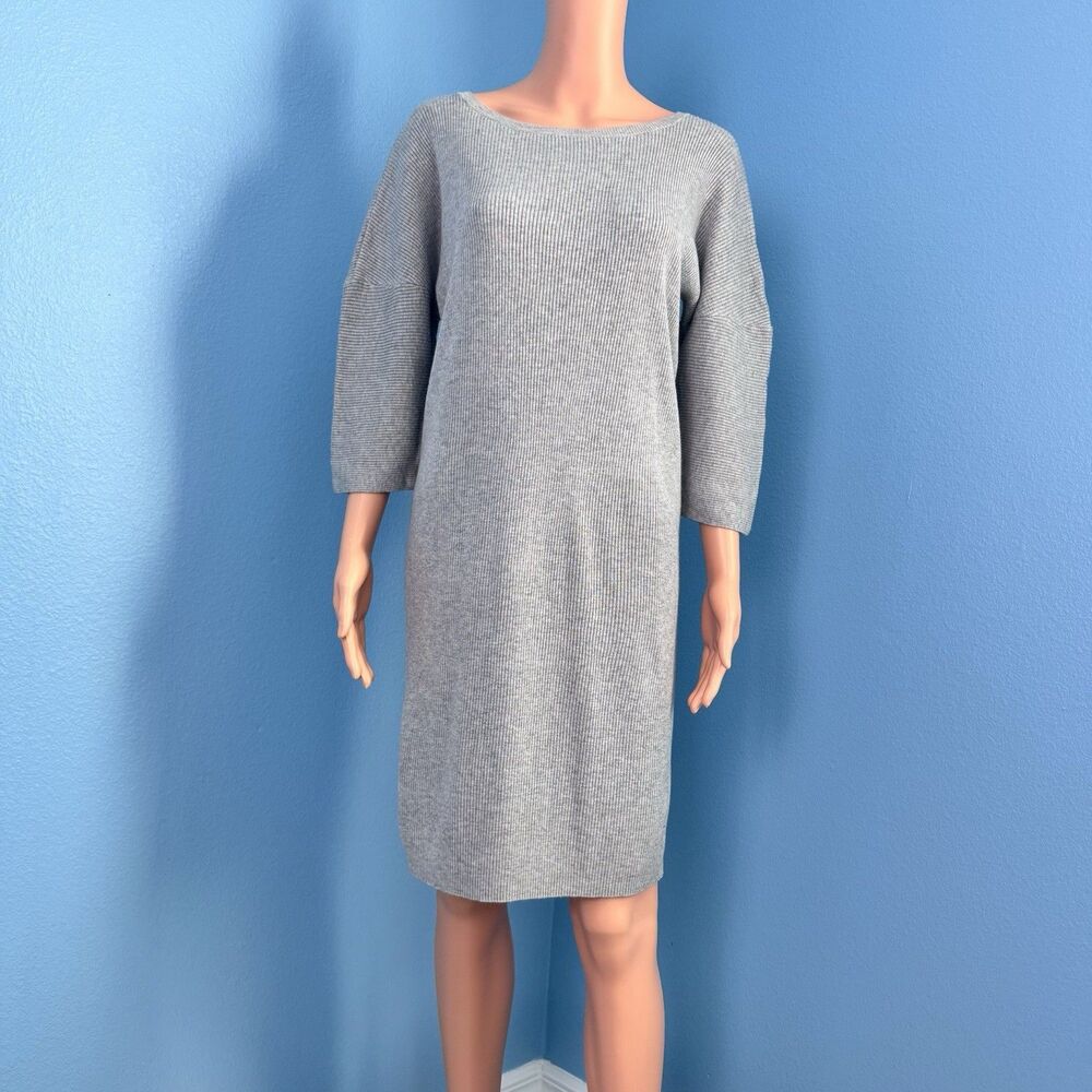 Massimo Dutti Wool Viscose Knit Sweater Dress Gray Size S